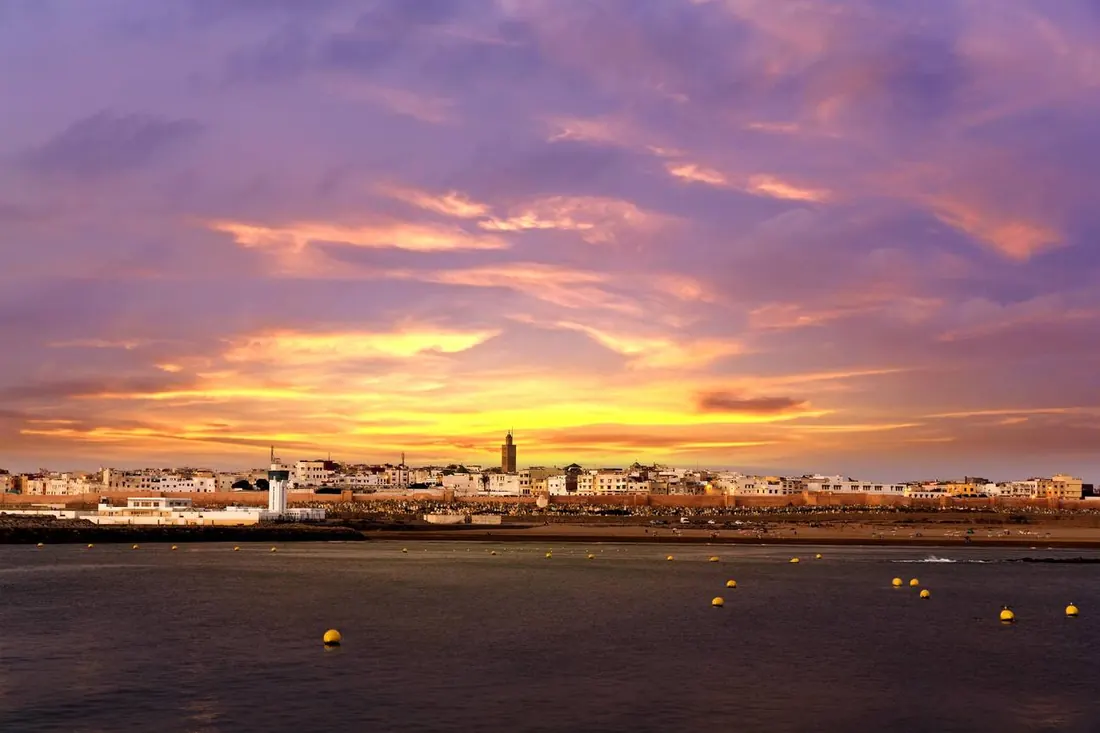 Sunset over the city of Rabat and its river