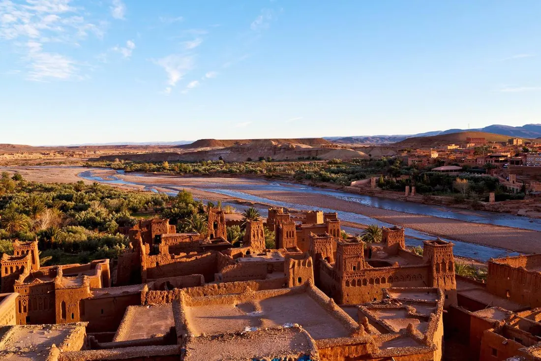 The fortified village of Aït Ben Haddou beside its river